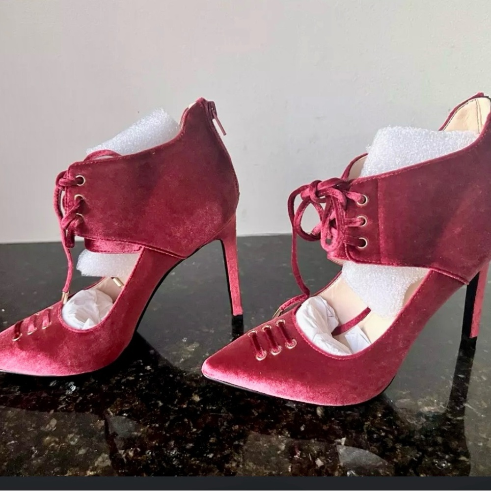 #NINEWEST SUEDE STILETTOS! SIZE 6 NEVER WORN! Lace-Up Design #Women’s #Heels